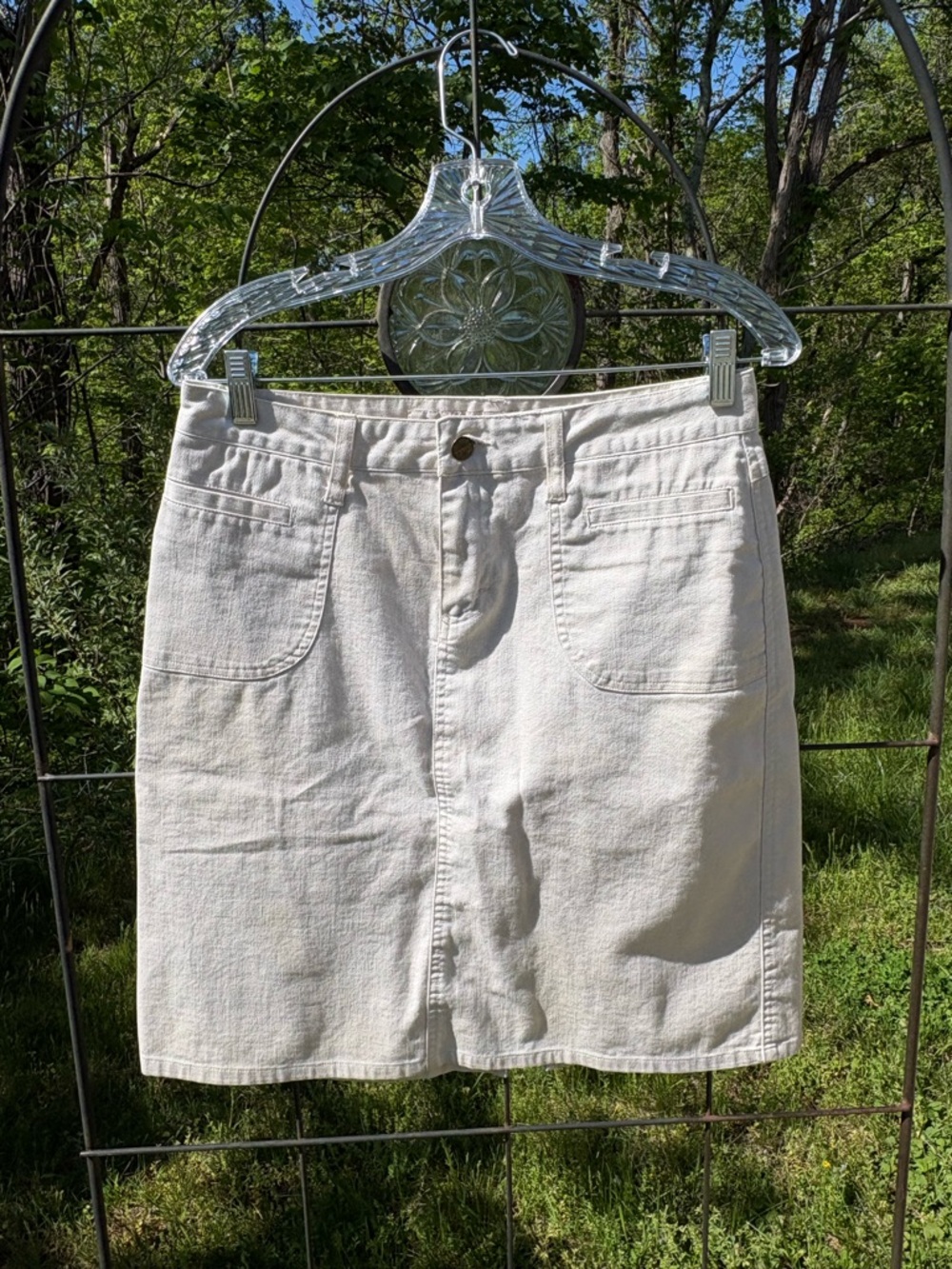 Mudd Cream Mini Skirt Women's Y2K Vintage Neutral Summer Spring Large Casual